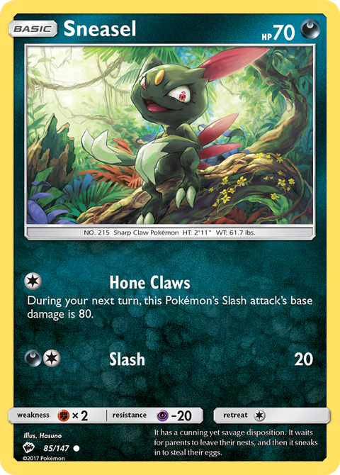 Sneasel 85 Burning Shadows Pokémon card