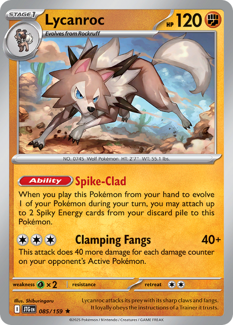 Lycanroc 85 Journey Together Pokémon card