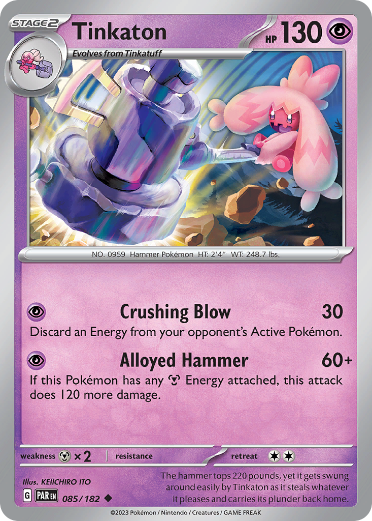 Tinkaton 85 Paradox Rift Pokémon card