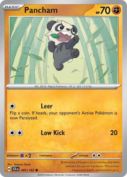 Pancham 85 Stellar Crown Pokémon card