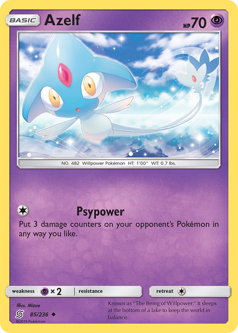 Azelf 85 Unified Minds Pokémon card