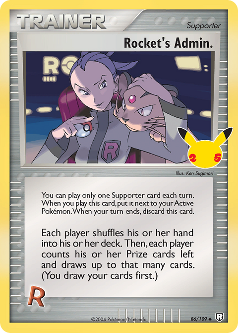 Rocket's Admin. 86 Celebrations: Classic Collection Pokémon card