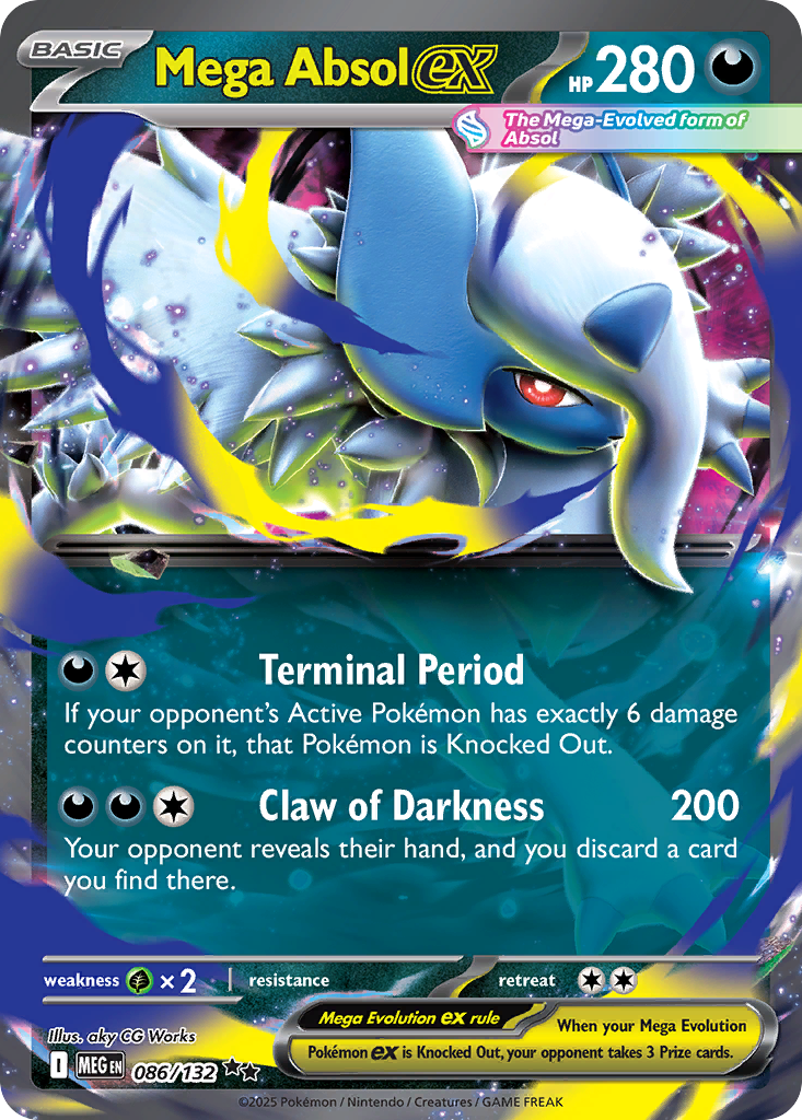 Mega Absol ex 86 Mega Evolution Pokémon card