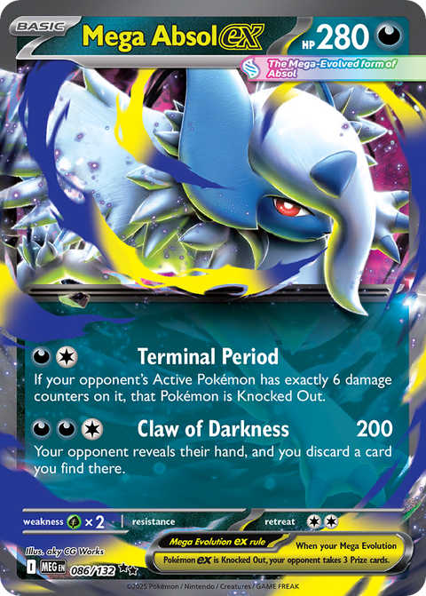 Mega Absol ex 86 Mega Evolution Pokémon card