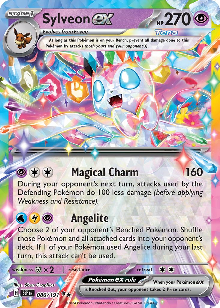 Sylveon ex 86 Surging Sparks Pokémon card