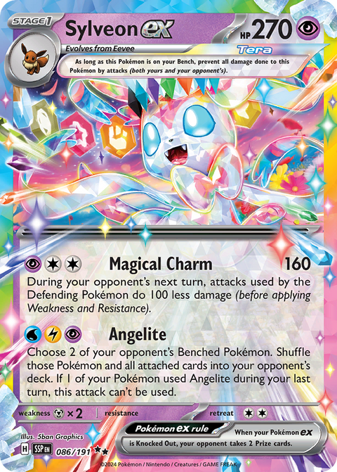 Sylveon ex 86 Surging Sparks Pokémon card