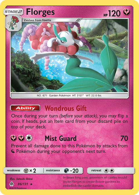 Florges 86 Forbidden Light Pokémon card