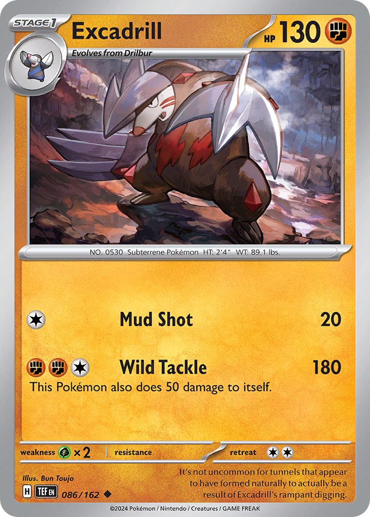 Excadrill 86 Temporal Forces Pokémon card