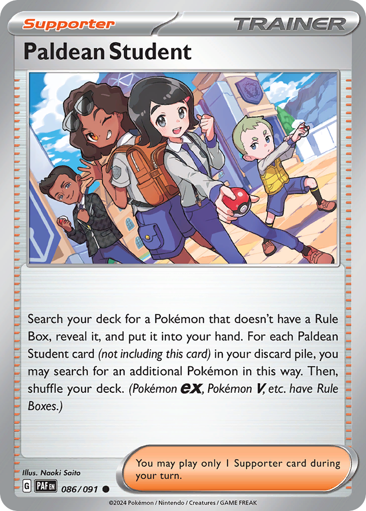 Paldean Student 86 Paldean Fates Pokémon card