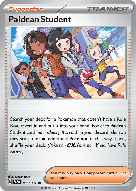 Paldean Student 86 Paldean Fates Pokémon card