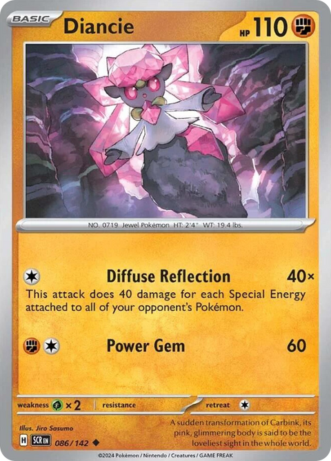 Diancie 86 Stellar Crown Pokémon card