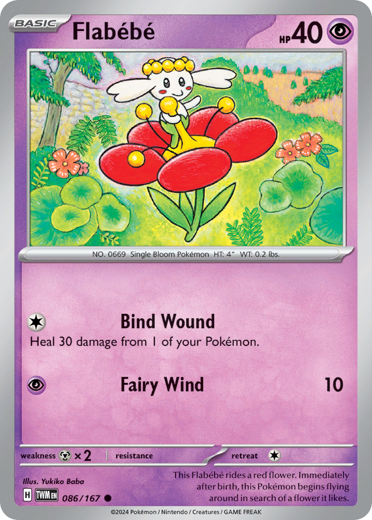 Flabébé 86 Twilight Masquerade Pokémon card