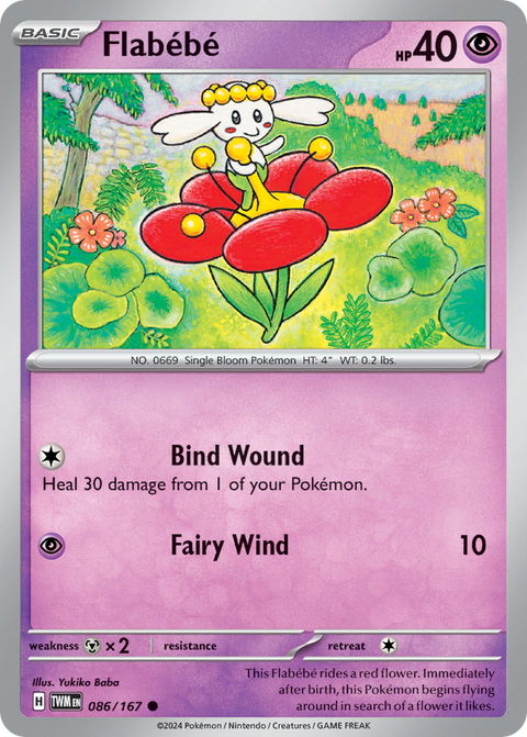 Flabébé 86 Twilight Masquerade Pokémon card
