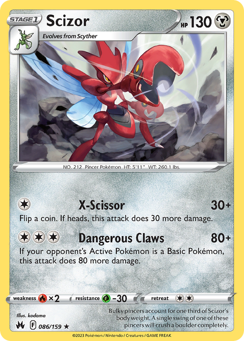 Scizor 86 Crown Zenith Pokémon card