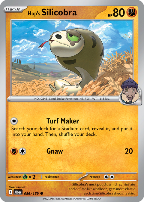 Hop's Silicobra 86 Journey Together Pokémon card