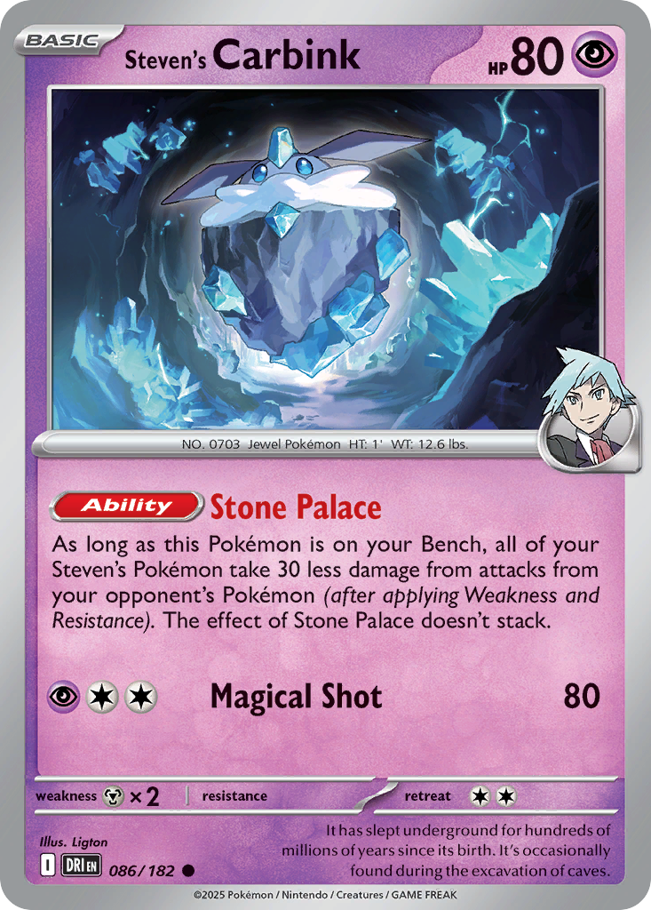 Steven's Carbink 86 Destined Rivals Pokémon card