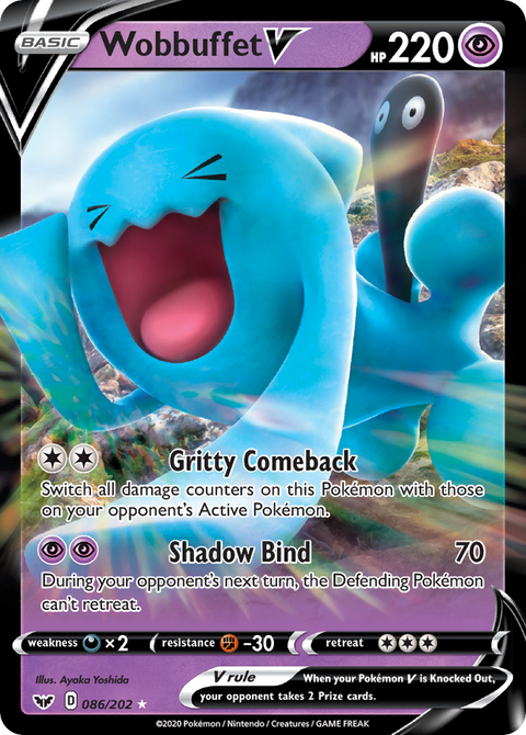 Wobbuffet V 86 Sword & Shield Pokémon card