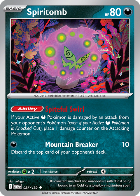 Spiritomb 87 Mega Evolution Pokémon card