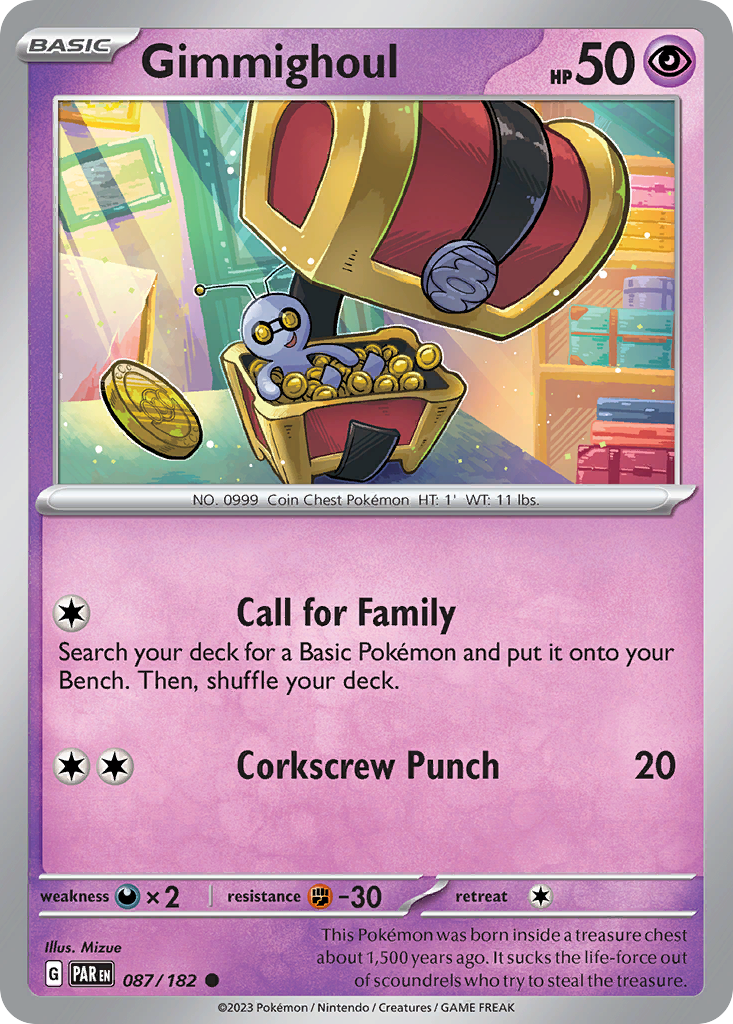 Gimmighoul 87 Paradox Rift Pokémon card