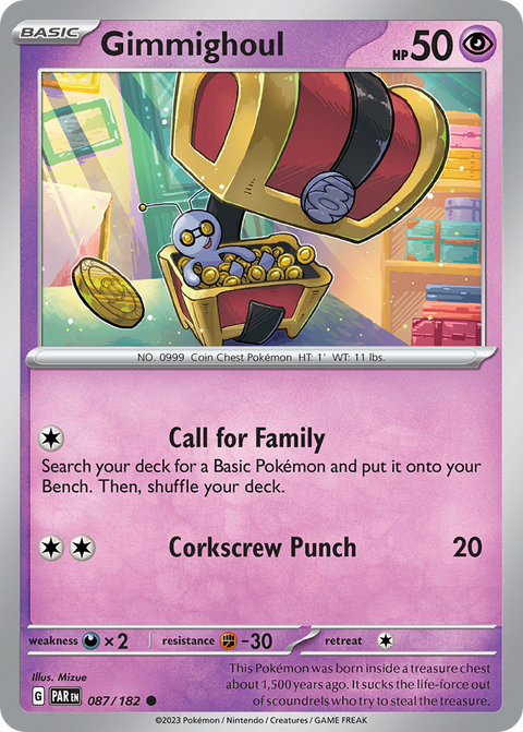 Gimmighoul 87 Paradox Rift Pokémon card