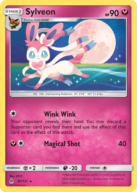 Sylveon 87 Forbidden Light Pokémon card