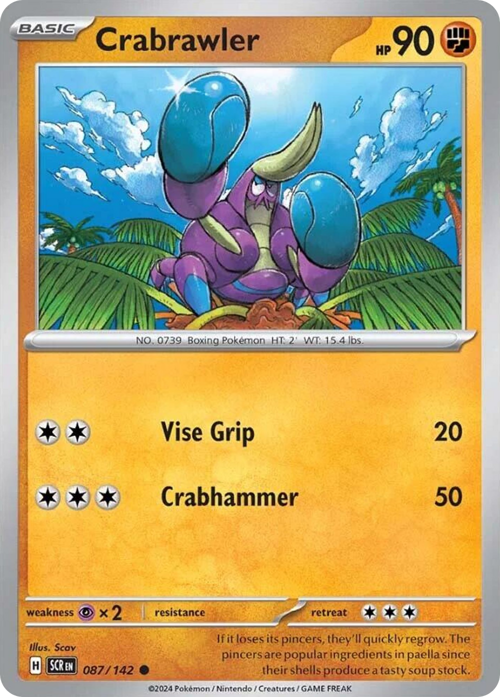 Crabrawler 87 Stellar Crown Pokémon card