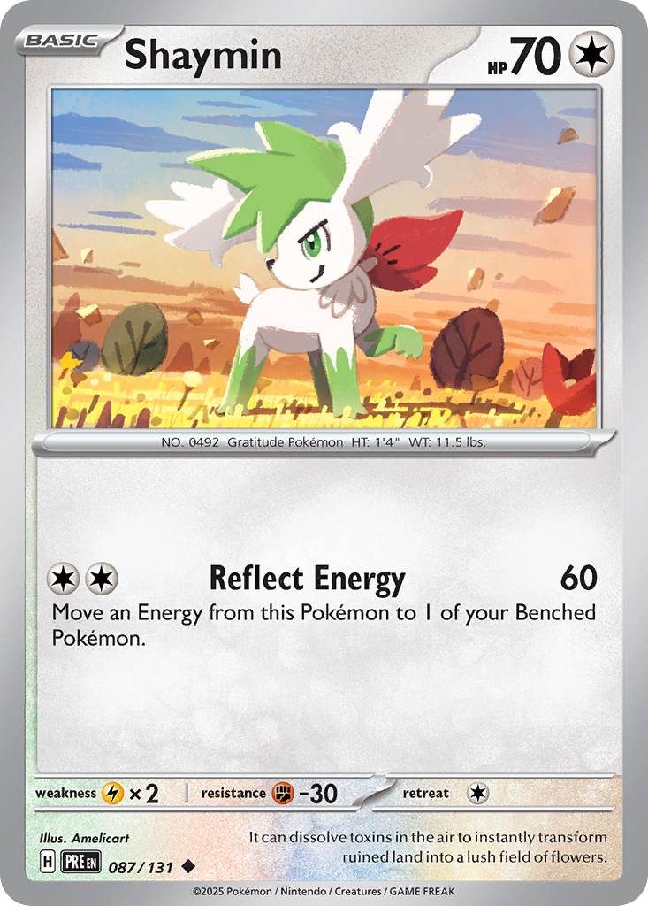 Shaymin 87 Prismatic Evolutions Pokémon card