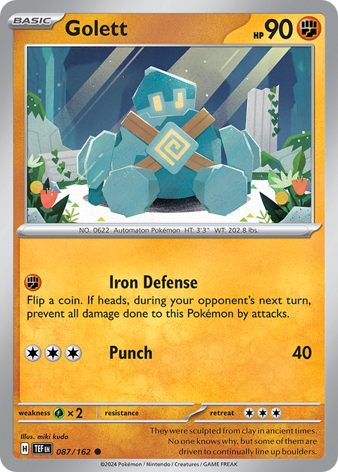 Golett 87 Temporal Forces Pokémon card