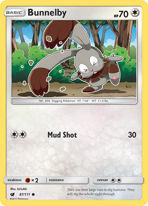 Bunnelby 87 Crimson Invasion Pokémon card