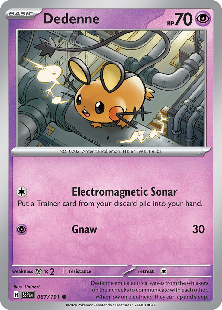 Dedenne 87 Surging Sparks Pokémon card