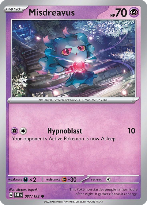 Misdreavus 87 Paldea Evolved Pokémon card