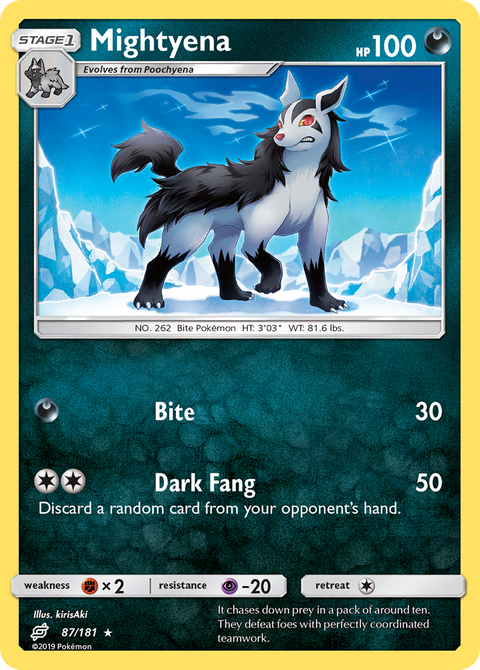 Mightyena 87 Team Up Pokémon card