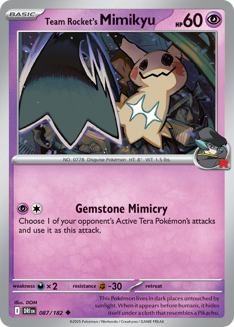Team Rocket's Mimikyu 87 Destined Rivals Pokémon card