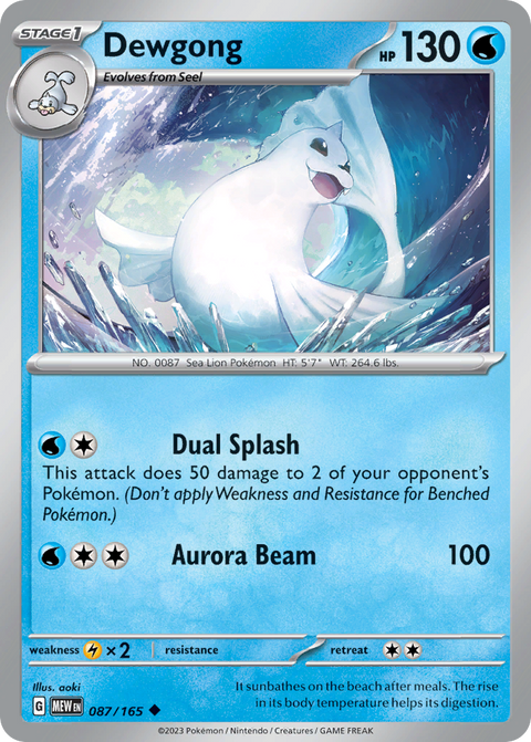 Dewgong 87 151 Pokémon card