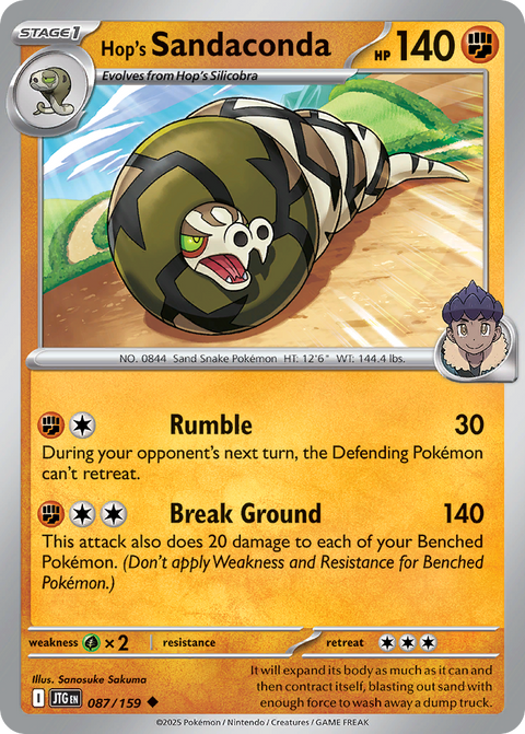 Hop's Sandaconda 87 Journey Together Pokémon card