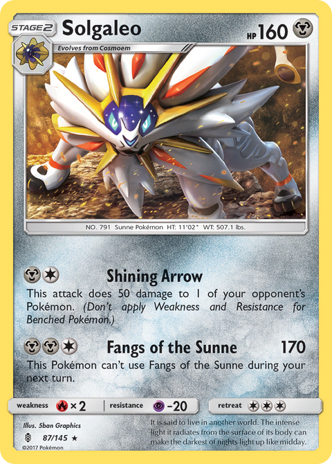 Solgaleo 87 Guardians Rising Pokémon card