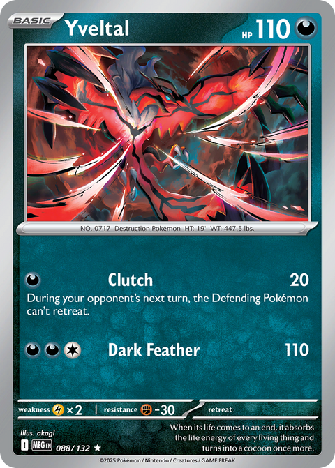 Yveltal 88 Mega Evolution Pokémon card
