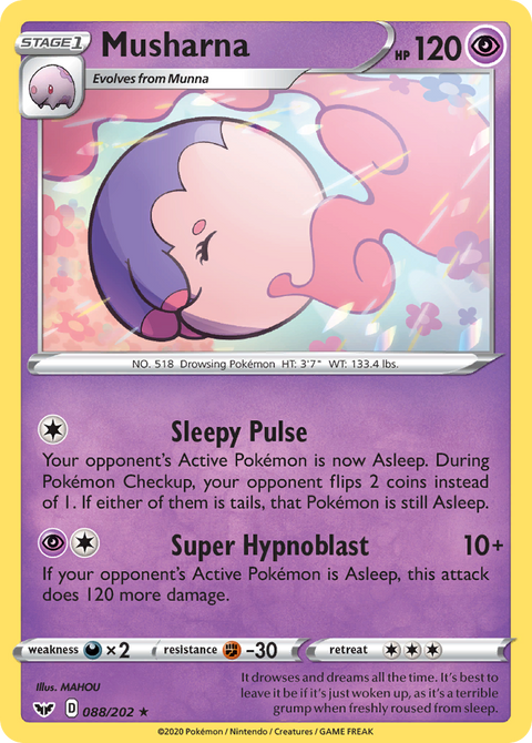 Musharna 88 Sword & Shield Pokémon card
