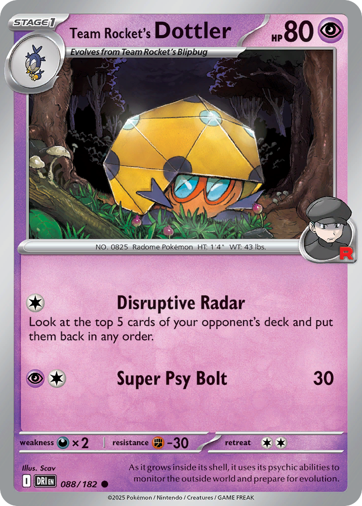 Team Rocket's Dottler 88 Destined Rivals Pokémon card
