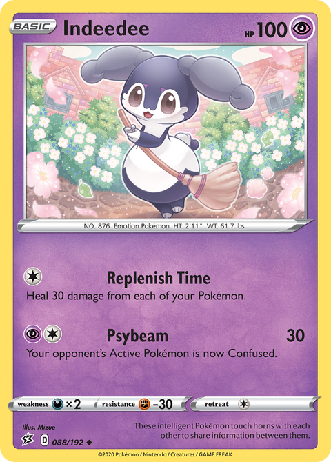 Indeedee 88 Rebel Clash Pokémon card
