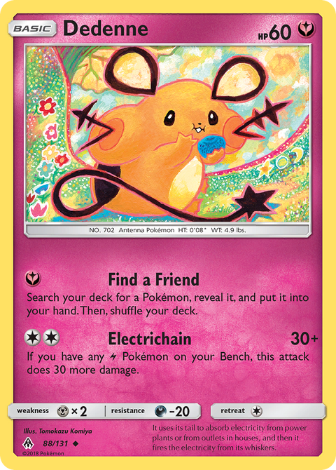 Dedenne 88 Forbidden Light Pokémon card