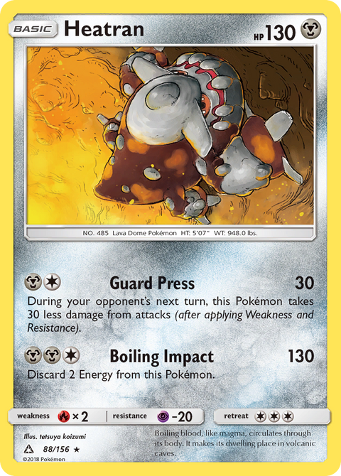 Heatran 88 Ultra Prism Pokémon card