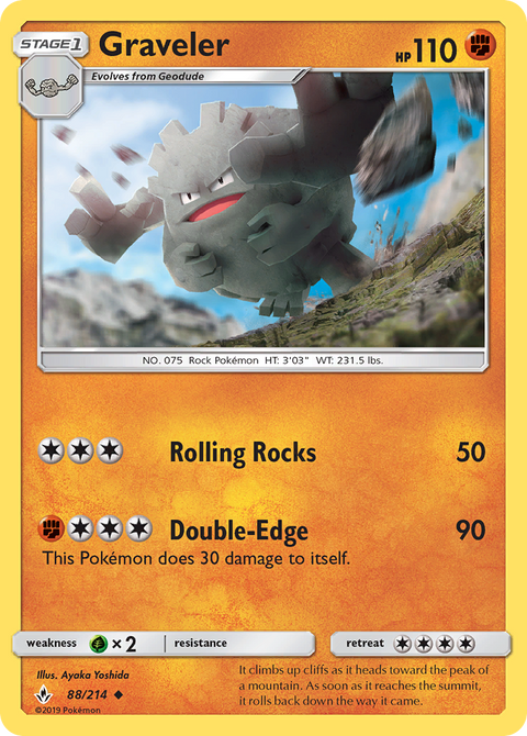 Graveler 88 Unbroken Bonds Pokémon card