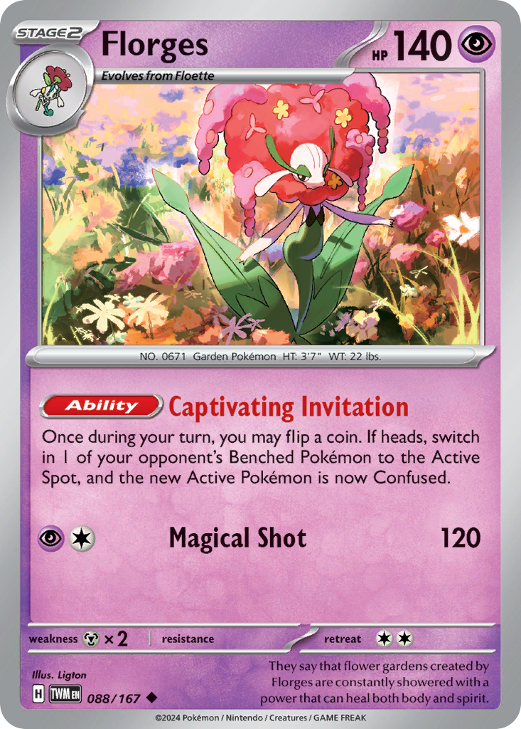 Florges 88 Twilight Masquerade Pokémon card