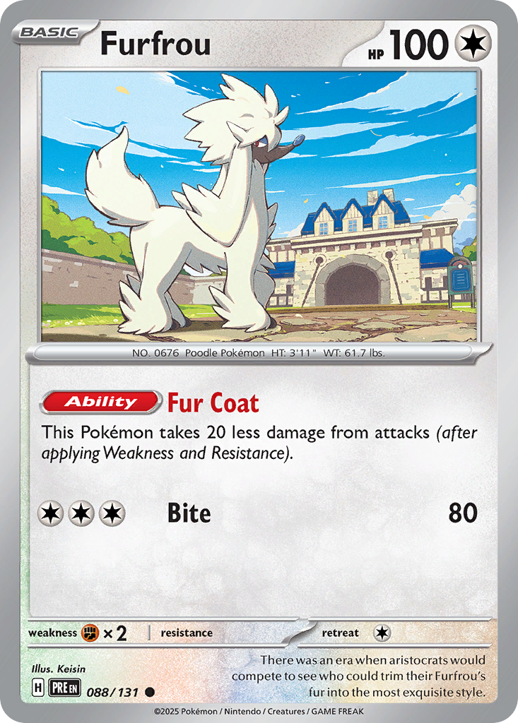 Furfrou 88 Prismatic Evolutions Pokémon card