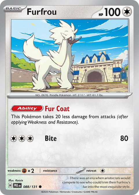 Furfrou 88 Prismatic Evolutions Pokémon card