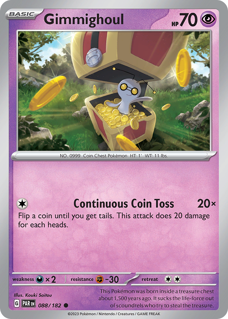 Gimmighoul 88 Paradox Rift Pokémon card