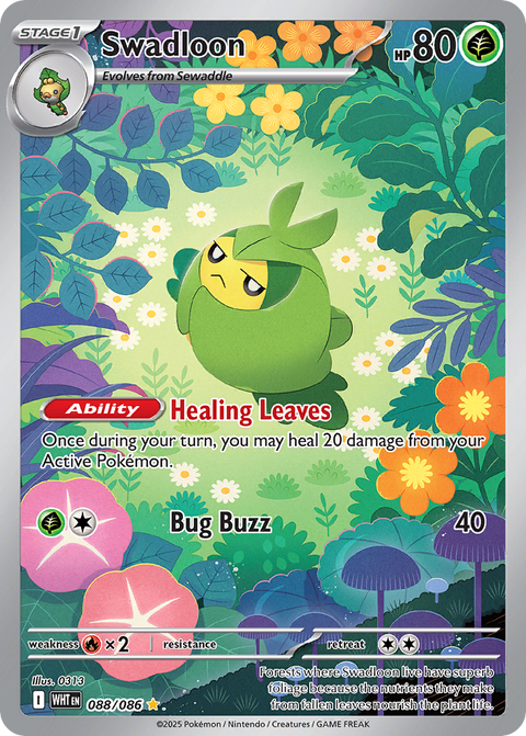 Swadloon 88 White Flare Pokémon card