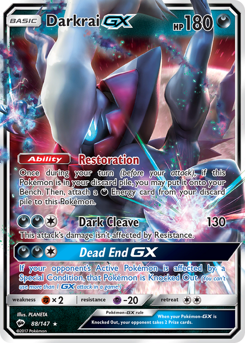 Darkrai-GX 88 Burning Shadows Pokémon card