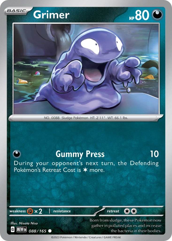 Grimer 88 151 Pokémon card